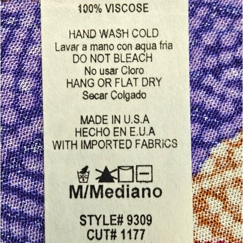 Lani California Size S & M Mustard Purple Viscose Batwing Mini Dress Open Back - Picture 13 of 15